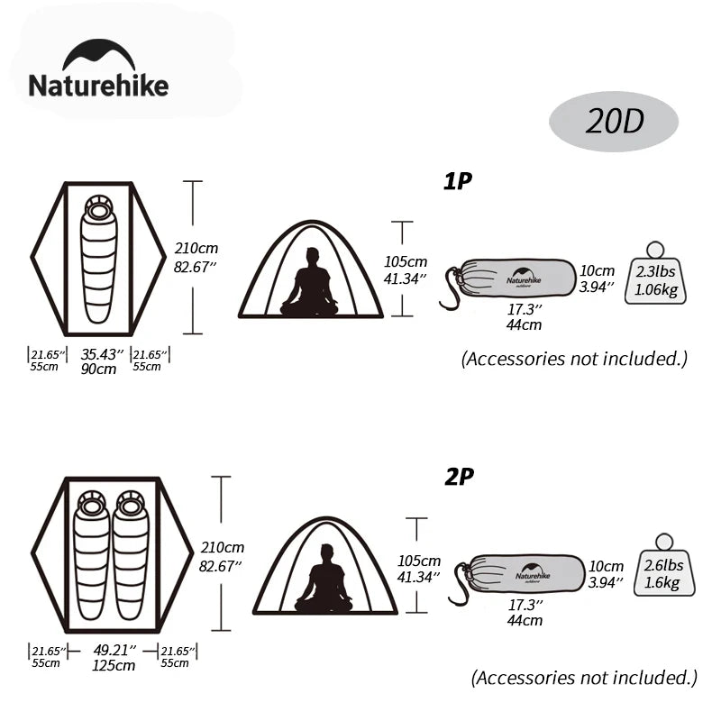 Tente de camping ultralégère Naturehike TAGAR - 4000 mm